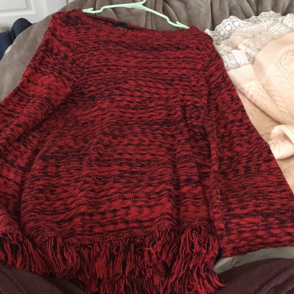 Long red sweater